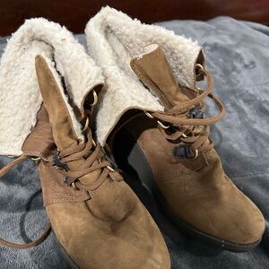 Route 66 Tan Lace-Up Ankle Boots